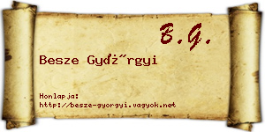 Besze Györgyi névjegykártya